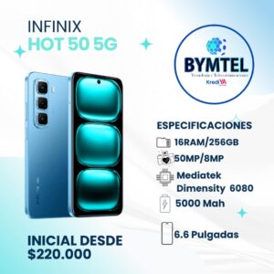 INFINIX HOT 50 5G 256 GB- Crédito 16 Cuotas